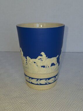 Wedgwood Style Jasperware Tumbler Raised Frieze of Classical Figures